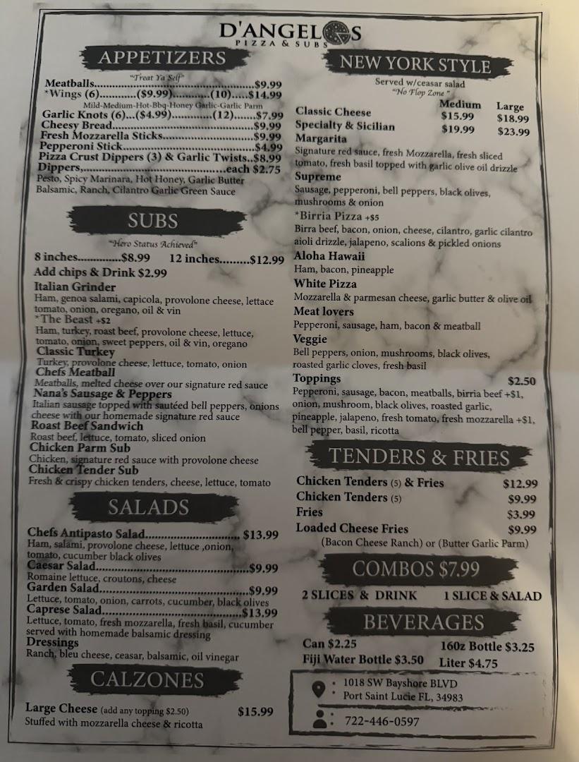 Dangelos Pizza & Subs Menu image 2
